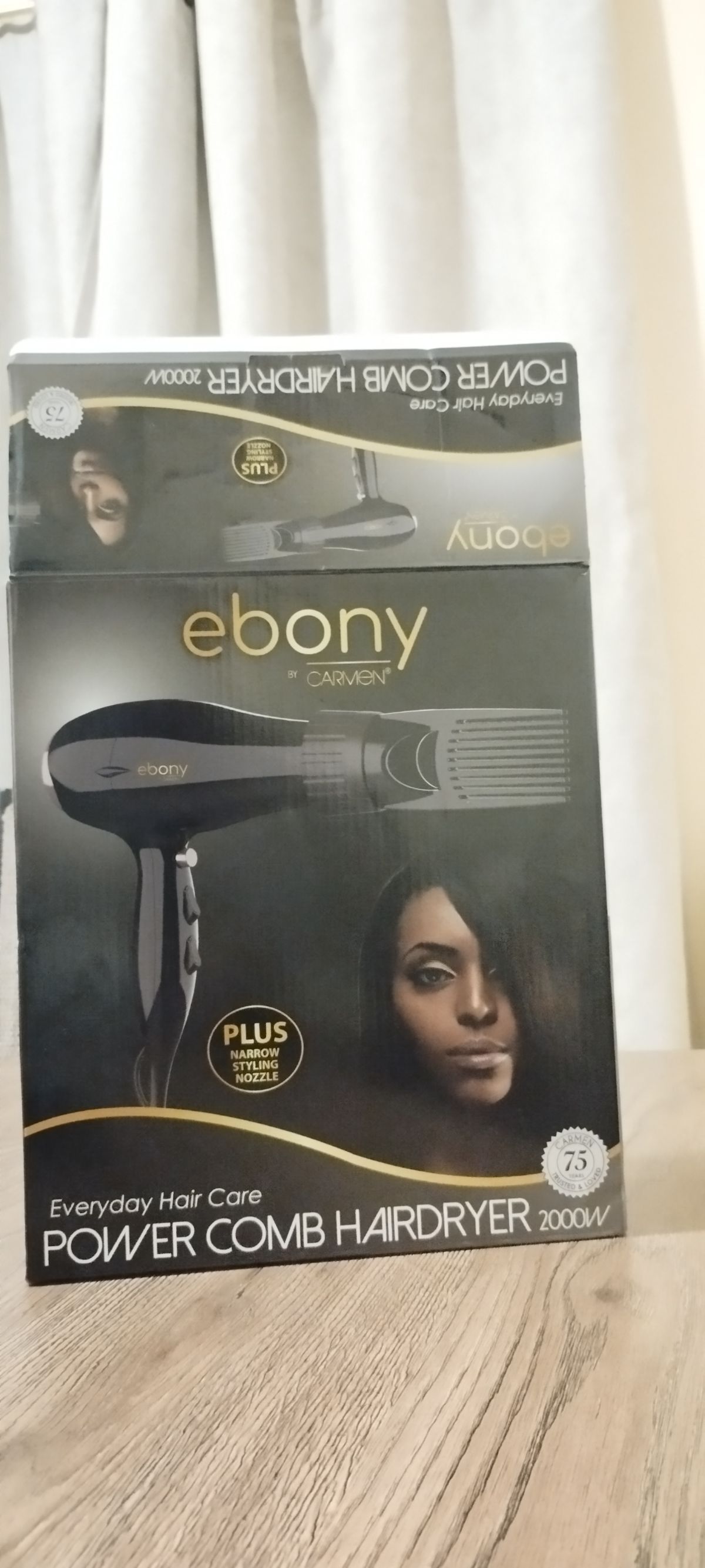 Ebony By Carmen Power Comb Hair Dryer  (2000 W, Black)